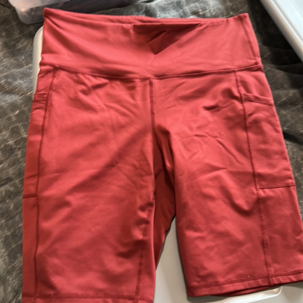 Large red biker shorts
